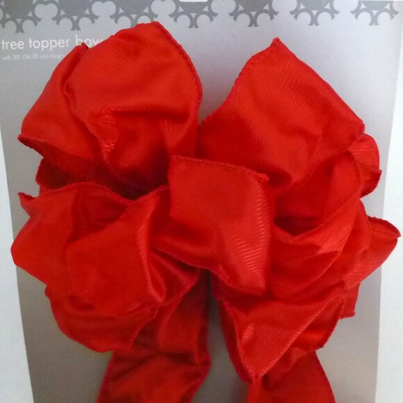 NEW 13” to 27” TARGET CHRISTMAS HOLIDAY RED WIRED TREE TOPPER BOW LOT OF 2 - Picture 8 of 12